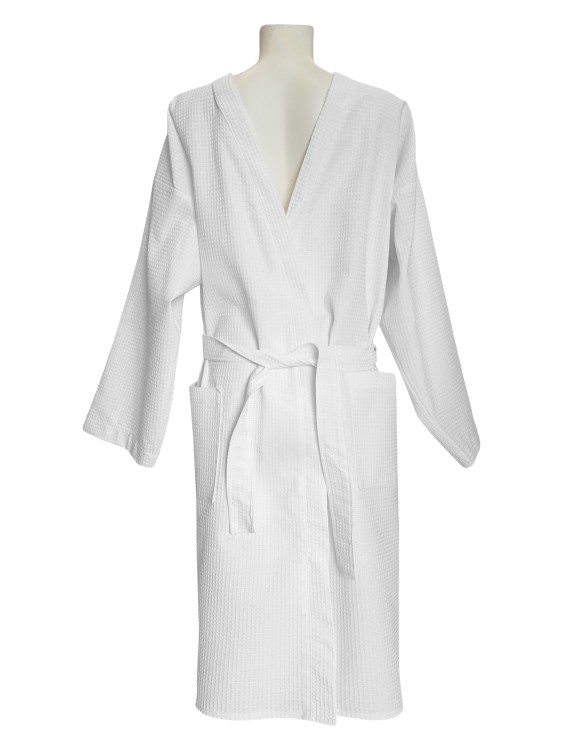 Men's waffle robe "Kimono", white